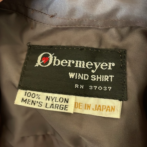 Vintage 70s Obermeyer Japan Khaki Gray Pullover Wind Shirt Size Large - Picture 8 of 9